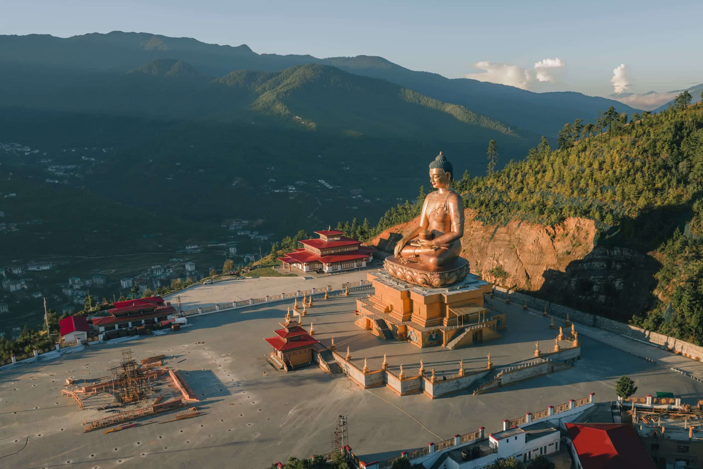 Buddha Dordenma statue viewed from the approach path