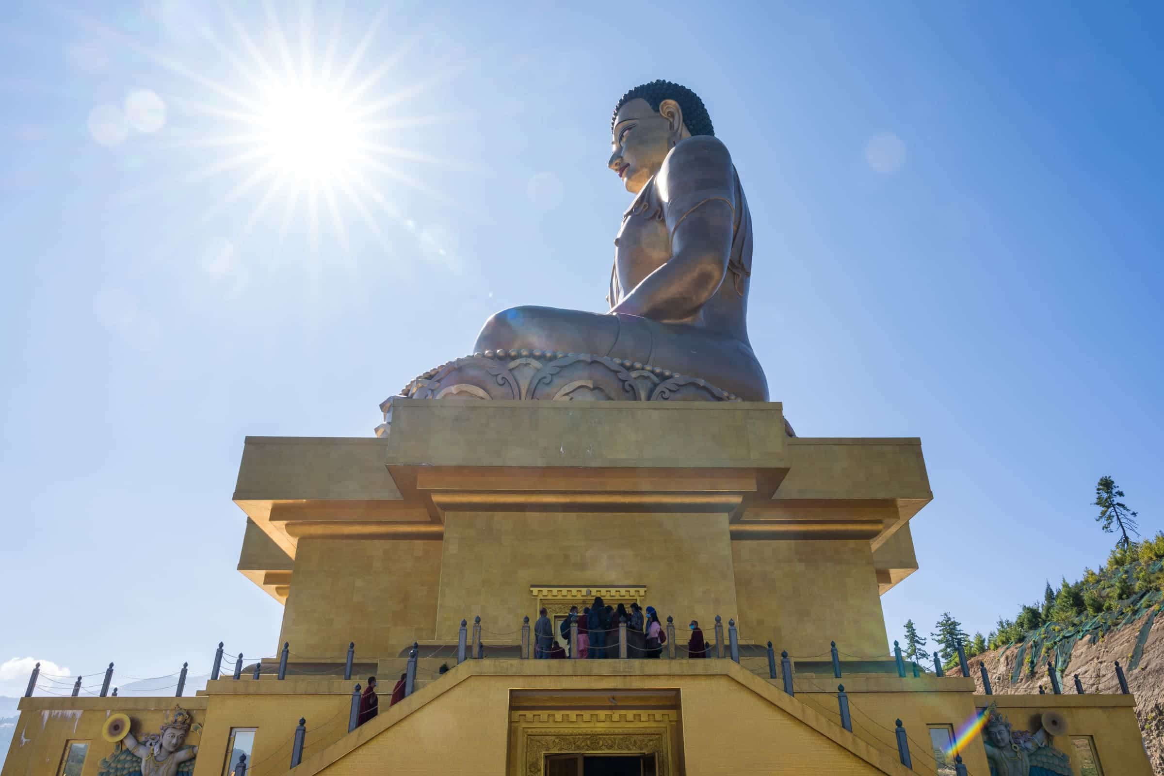 Buddha Dordenma statue and surrounding Himalayan landscape